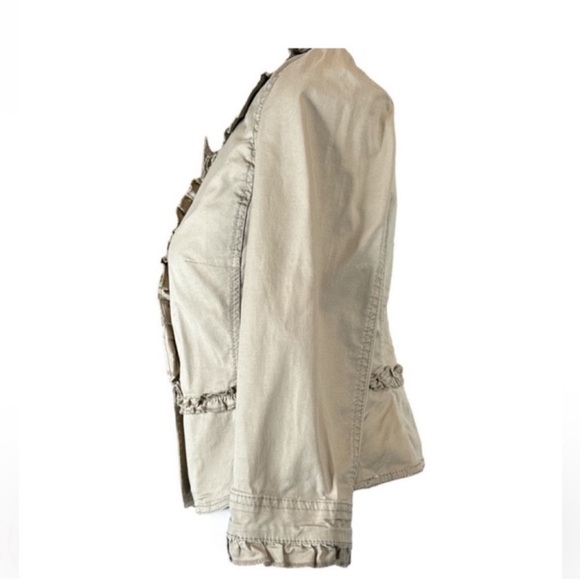 ANN TAYLOR LOFT 3/4 Length Sleeve Jacket, Striped Lining, No Pockets, Size OP. - Picture 4 of 10